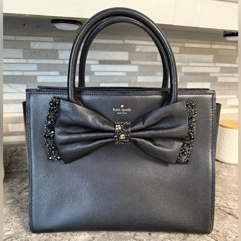 Kate Spade Manor Place Rhinestone Leather Black